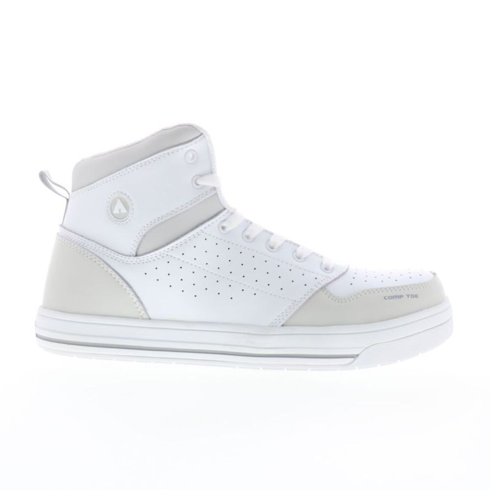 Airwalk Mens Arena Mid Composite Toe Electrical Hazard Slip Resistant White Shoe